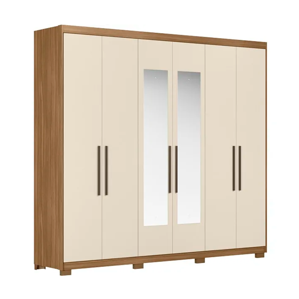 Roupeiro 6 Prateleiras 4 Gavetas 3 Prateleiras Venice C/Pés e C/Esp Amendola/Off White Demobile 