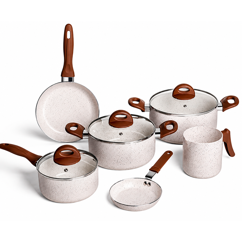 Jogo de Panelas 6 Peças C.L Smart Plus Vanilla Antiaderente Brinox 