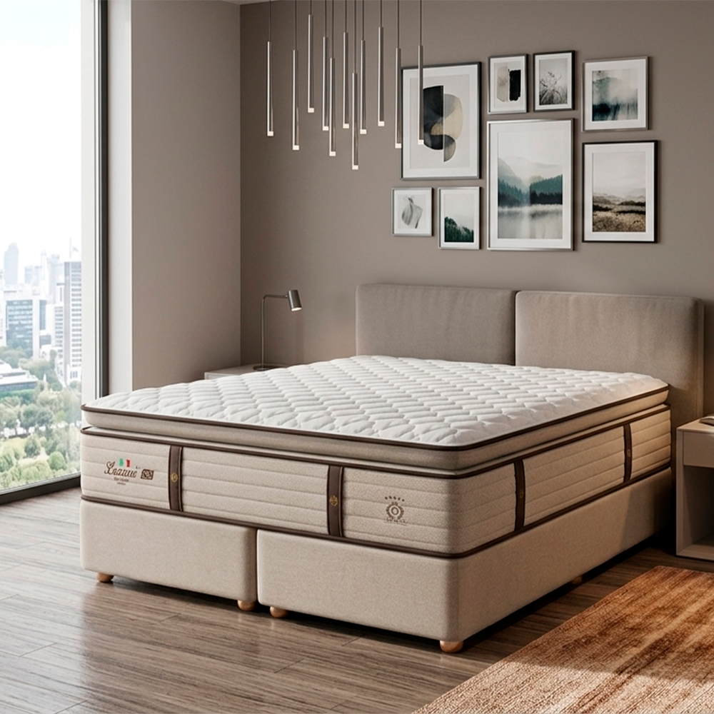 Base Box Suede Linho Liso 158x31 Cor 77 Linho Areia Gazin