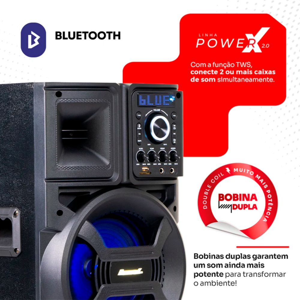 Caixa Amplificada ACA 1101 ACK Duplo 8 1100W Amvox