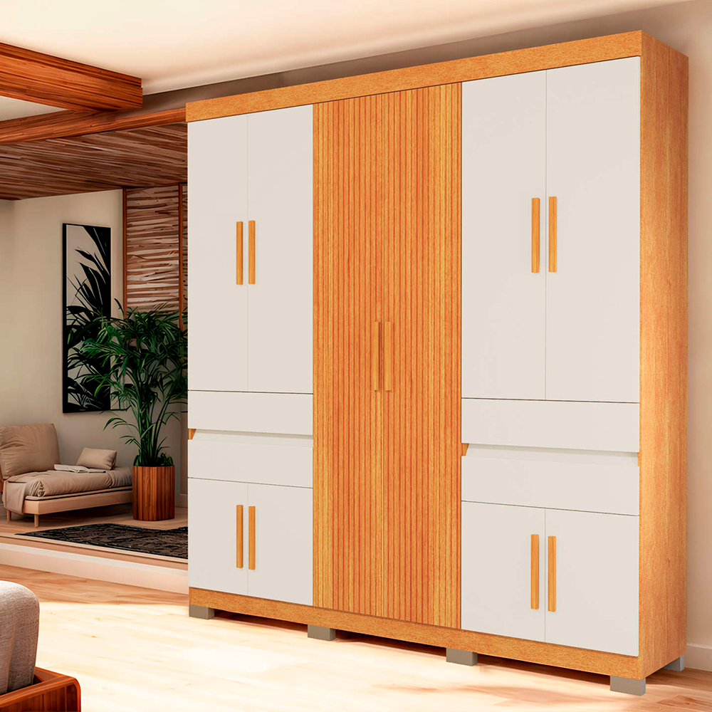 Roupeiro 10 Portas Nevada Freijo Off White Avelan