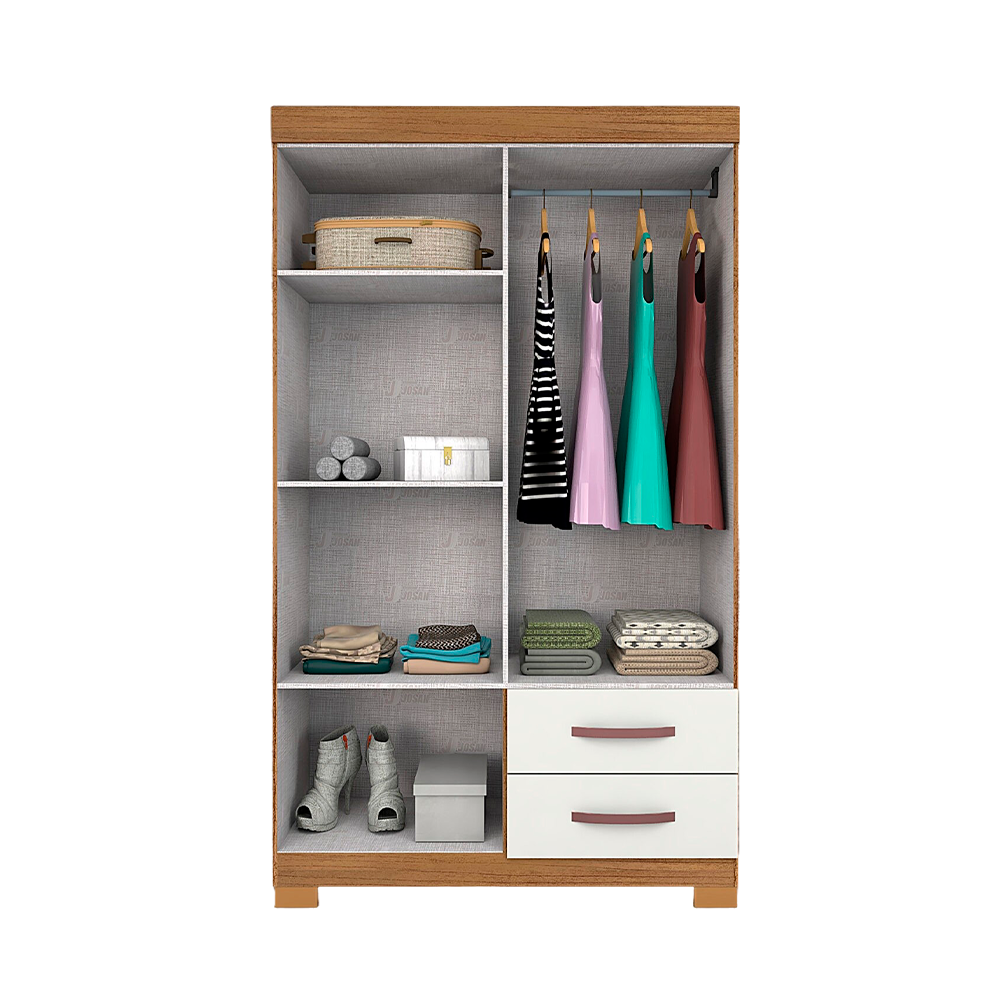 Roupeiro 4 Portas Olimpio com Pé Cinamomo/Off White Josan