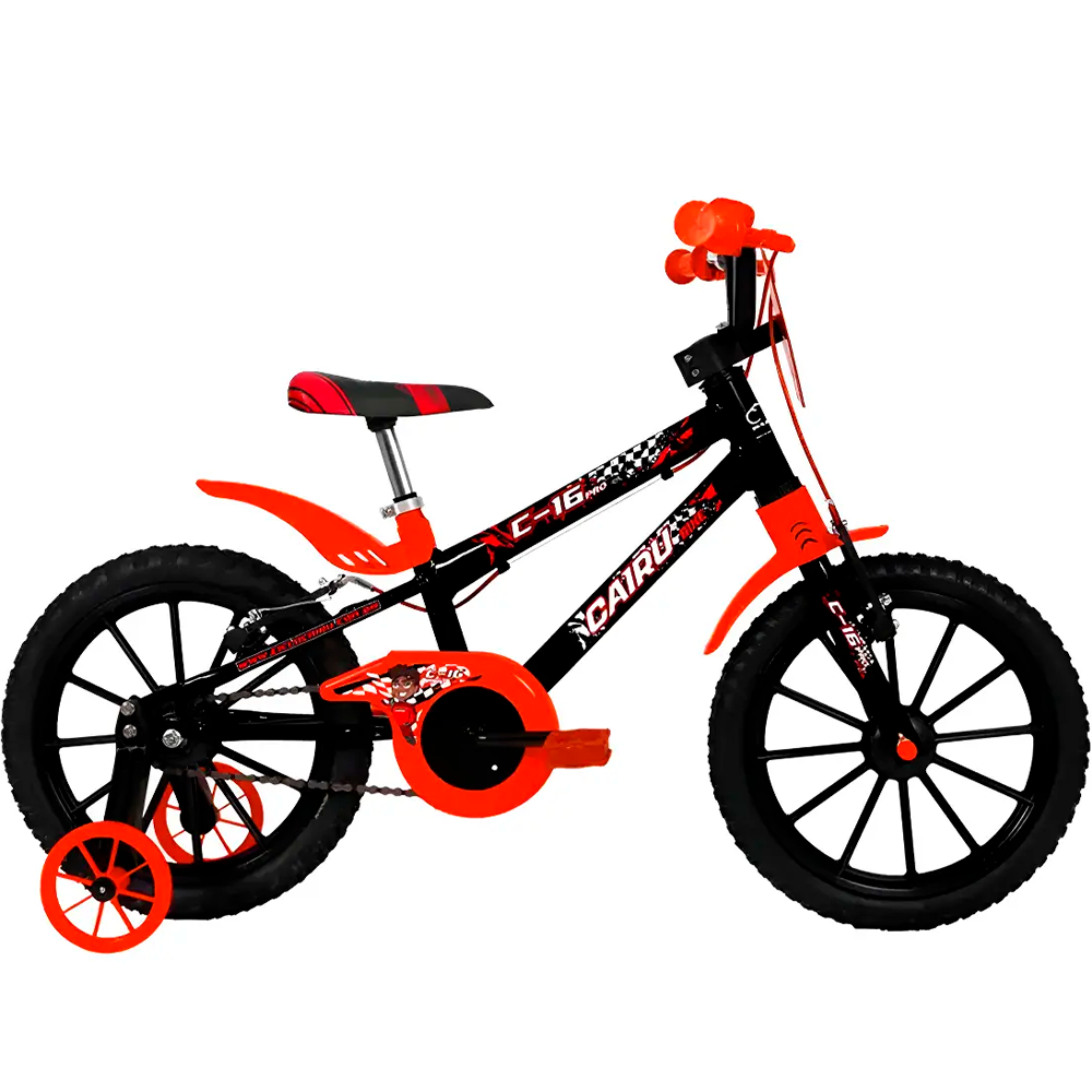 Bicicleta Aro 16 MTB ABS Preto/Vermelho Ciclo Cairu