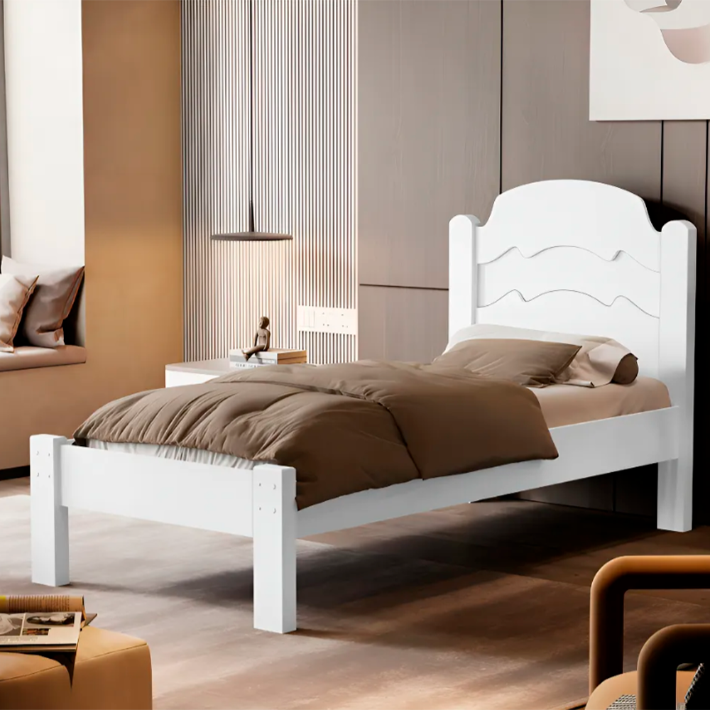 Cama Iris Solteiro Branco/Azul/Rosa Cambel Vj Moveis