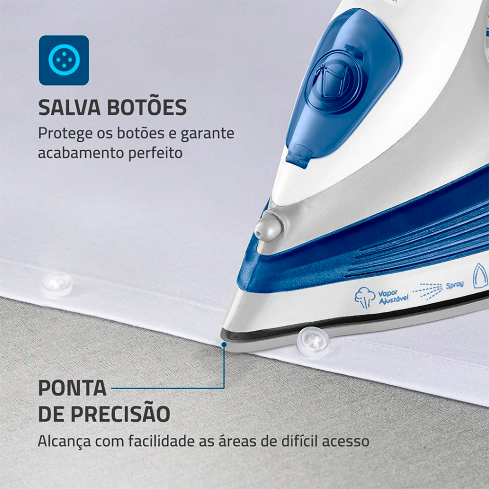 Ferro a Vapor FVN-01 -BL Azul Mondial  