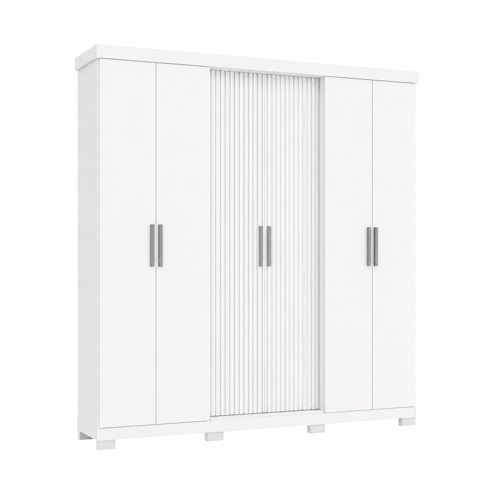 Roupeiro 6 Portas Argos Branco Avelan