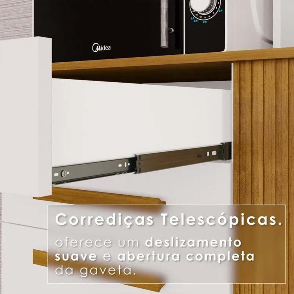 Armário Kit de Cozinha Catar Branco/Cinamomo Salleto