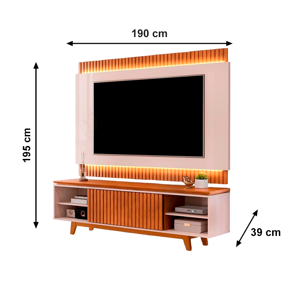 Bancada com Painel Loren Cedro/Bali DJ Moveis