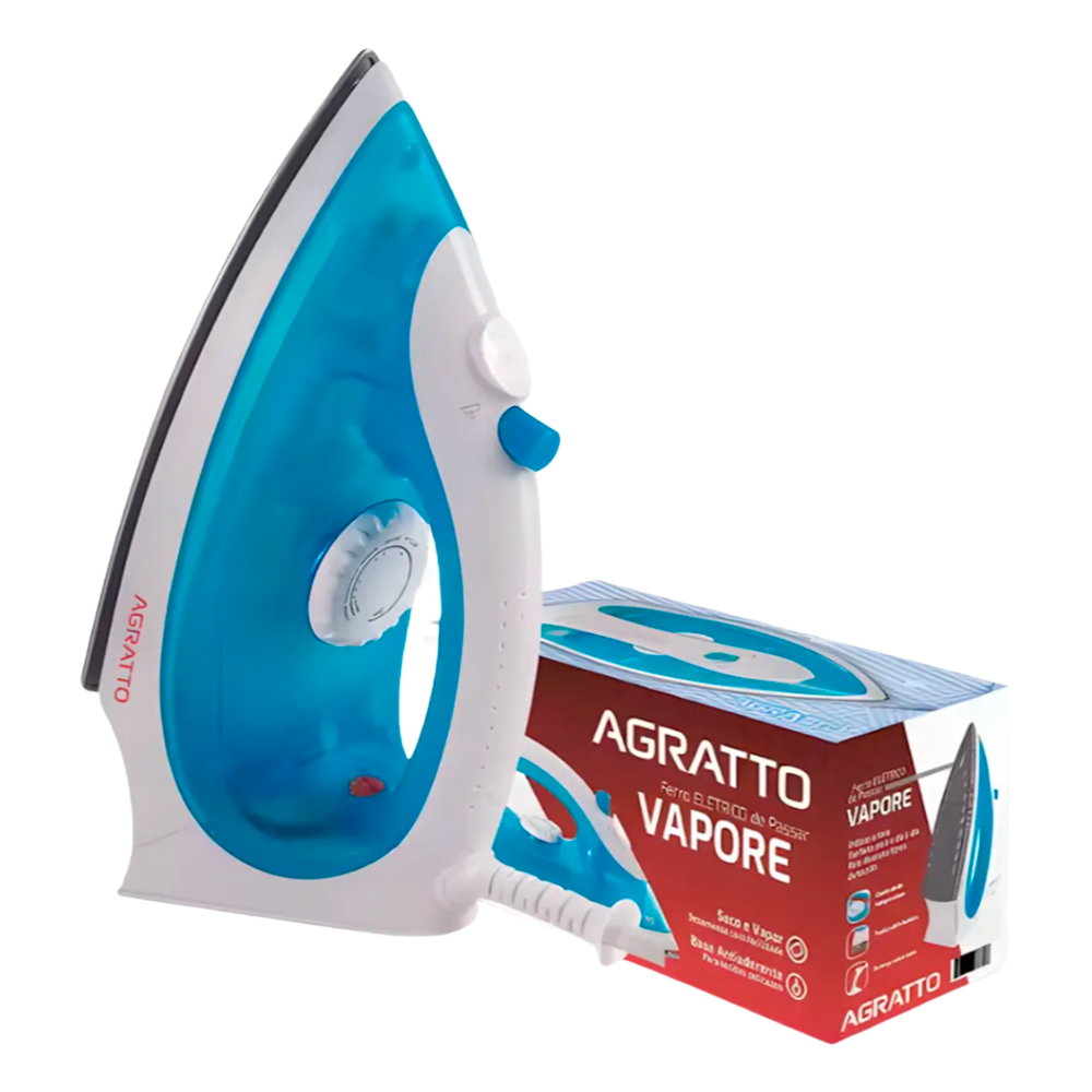 Ferro de Passar Vapore FV-02 220V Branco/Azul Agratto