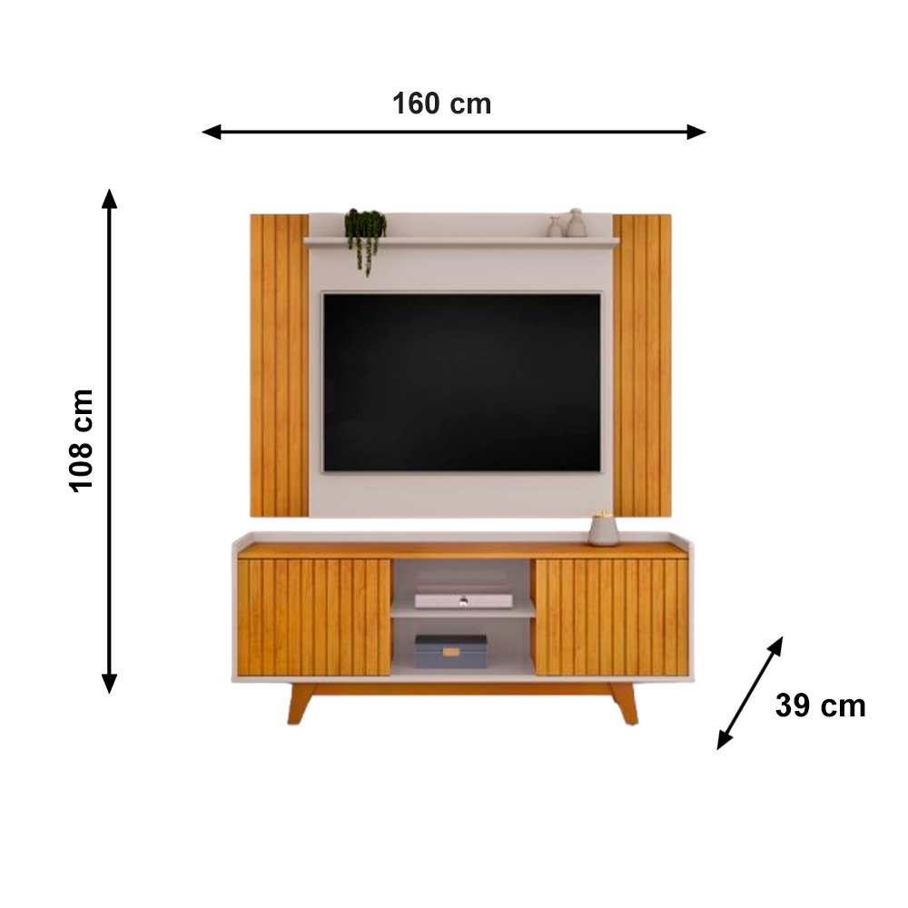 Rack Flat com Painel Trend Cedro/Bali DJ Moveis