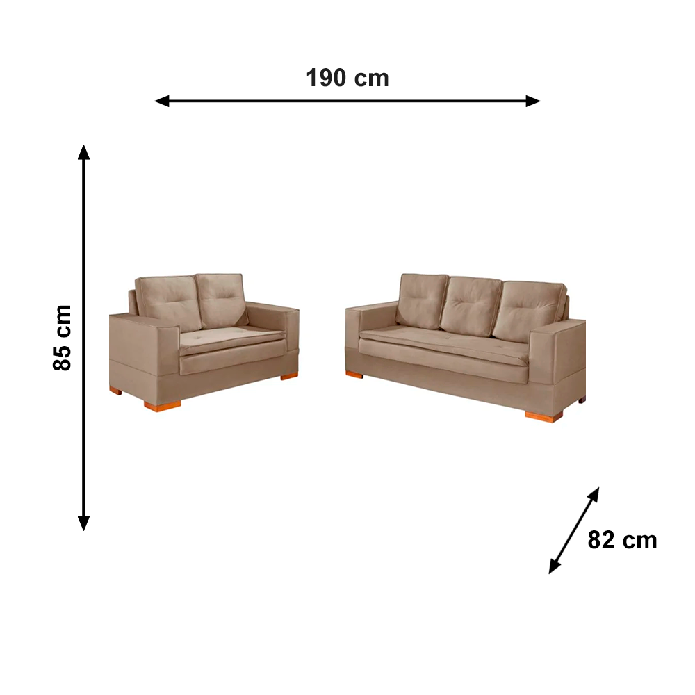 Conjunto De Sofa 2x3L Valencia Veludo Bordo T05 Jw Estofados
