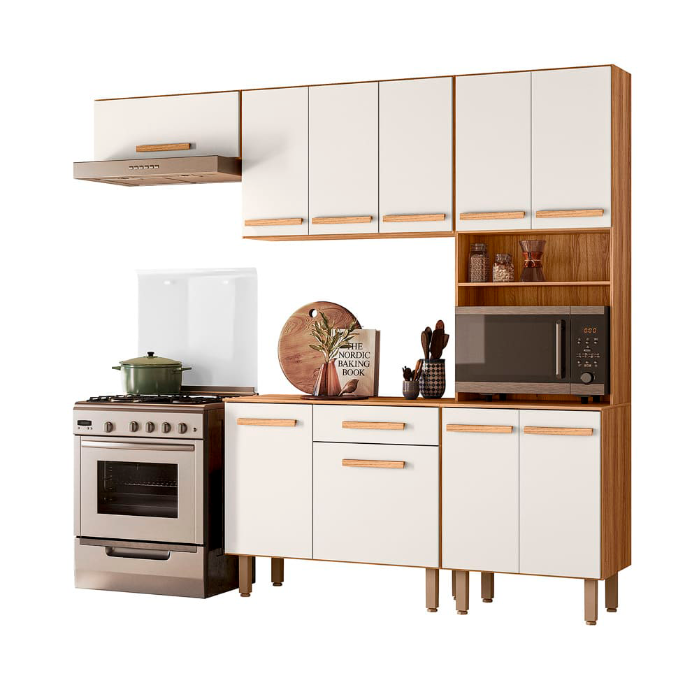 Cozinha Lemon Freijo/Off White Cristal PTA Fechada Nicioli