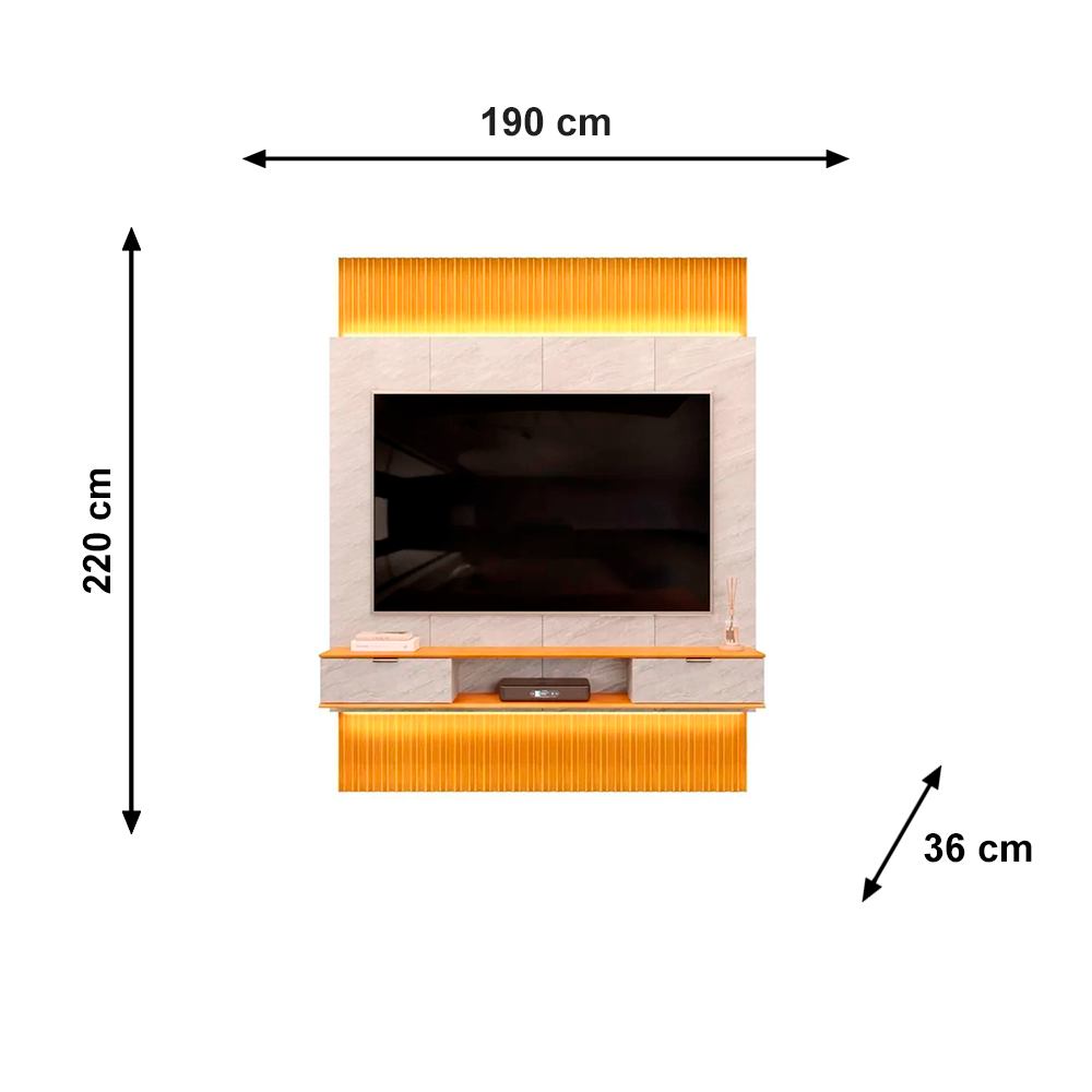 Painel Extensivo Hit190 Cedro/Quartzo DJ MOVEIS