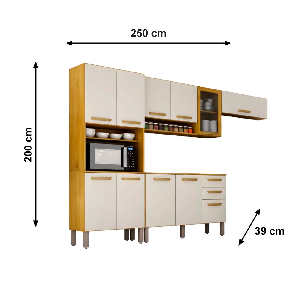 Cozinha Avila 4PCS Cinamomo Off White Acetinado Chf Moveis