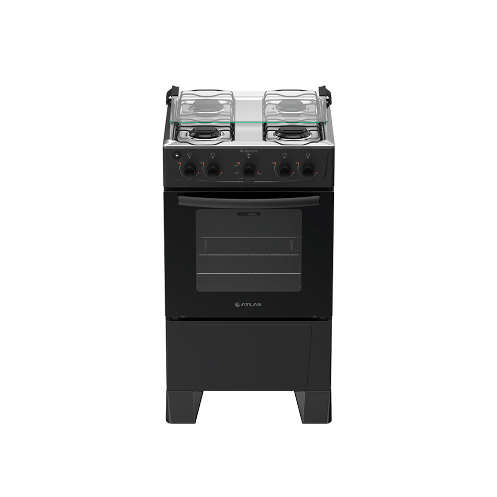 Fogão Milão Plus 4B Preto Atlas