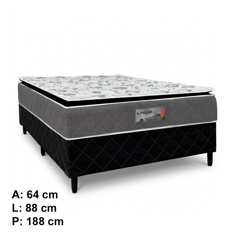 Colchão Unibox Solteiro Unique 88x64 com Pillow Caza Nobre