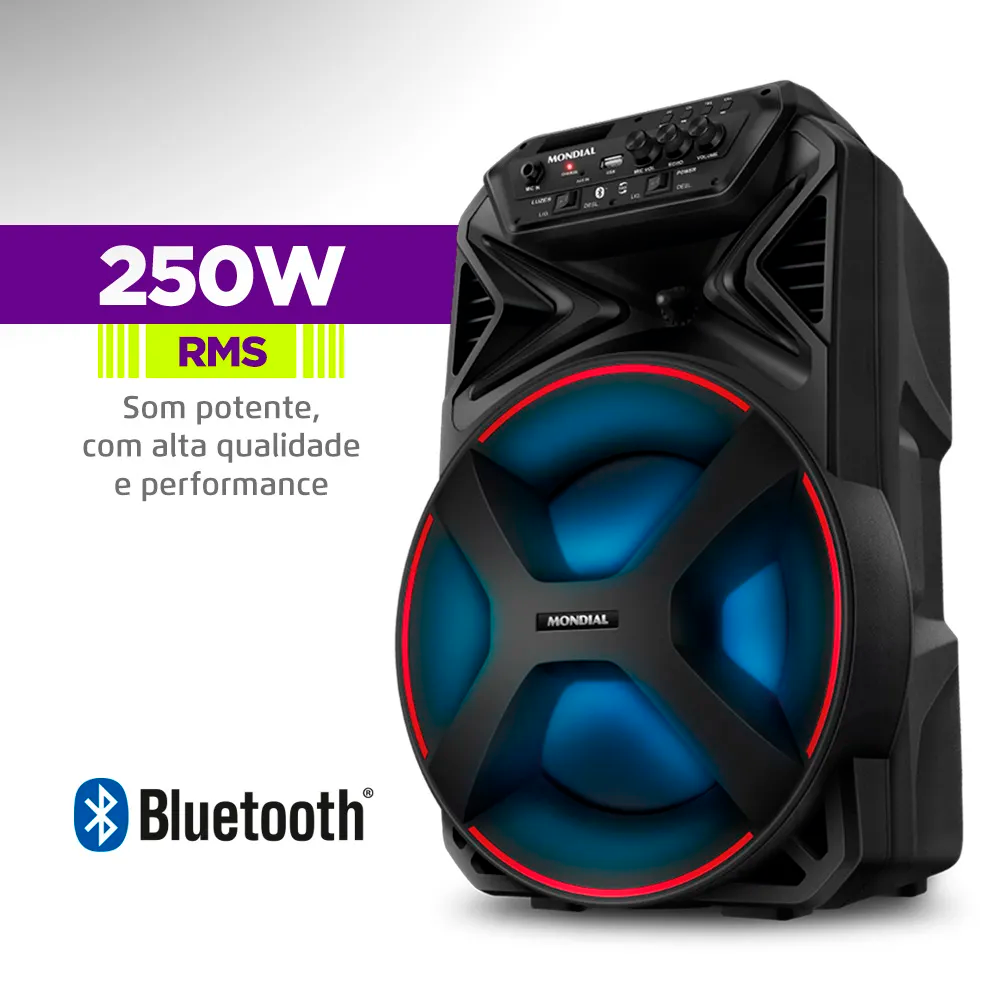 Caixa Amplificadora CM-250 Connect Party  Plus 250W C/Bat Mondial