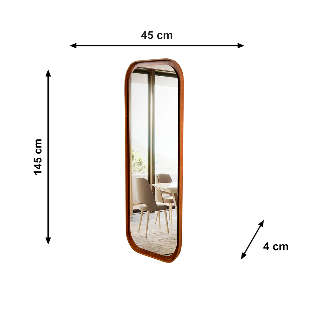Espelho Onix Slim Cinamomo 150x45 Fino Tok