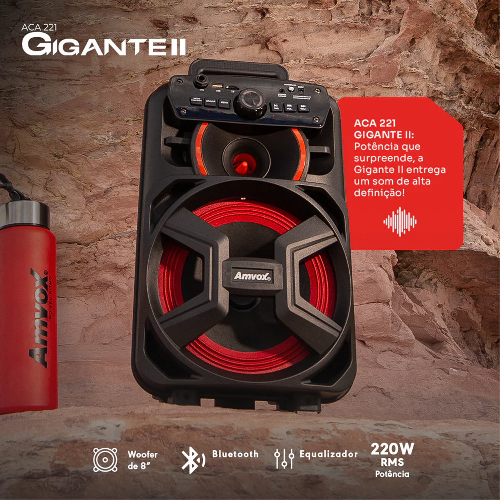 Caixa Amplificada Aca 221 Gigante 220W 220V AMVOX