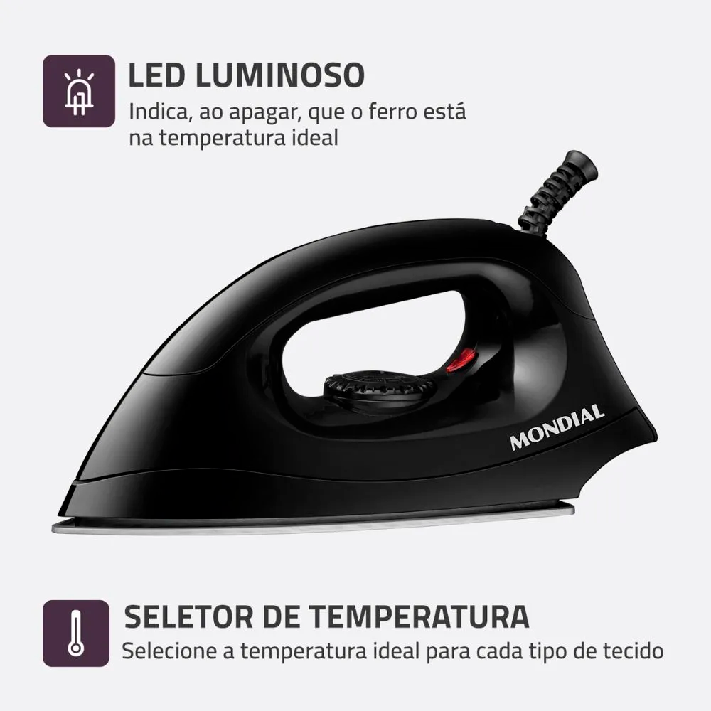 Ferro À Seco FSN-55 Preto Mondial