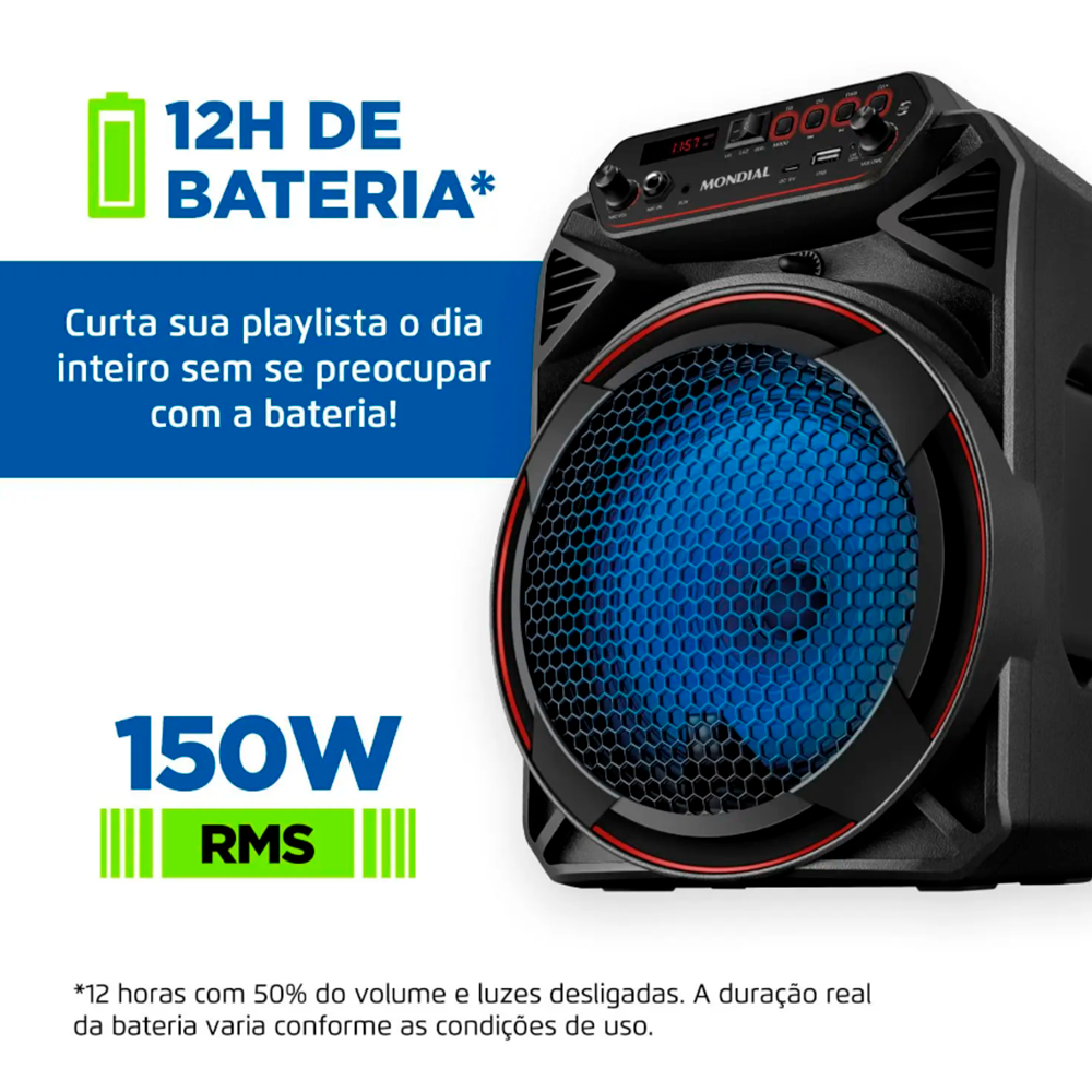 Caixa Amplificada CM-150 Connect Party Plus 150W C/Bat Mondial