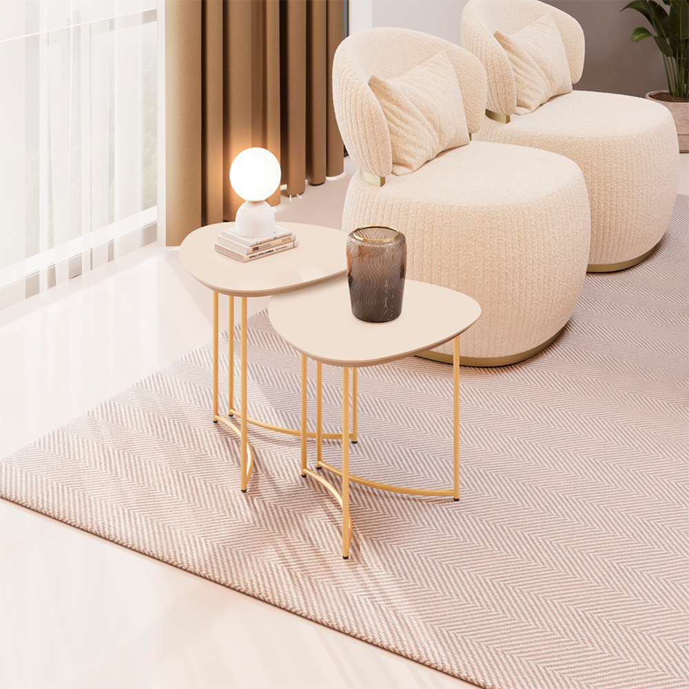 Mesa Lateral Petala Off White Dj Moveis