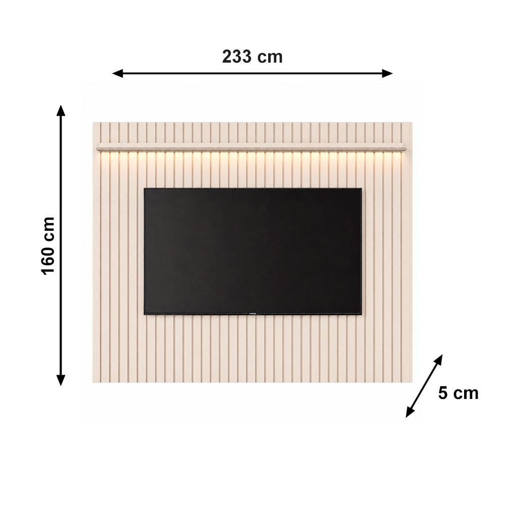 Painel Ripado Slim Modular 2.3 Tucumã Off White JB Bechara