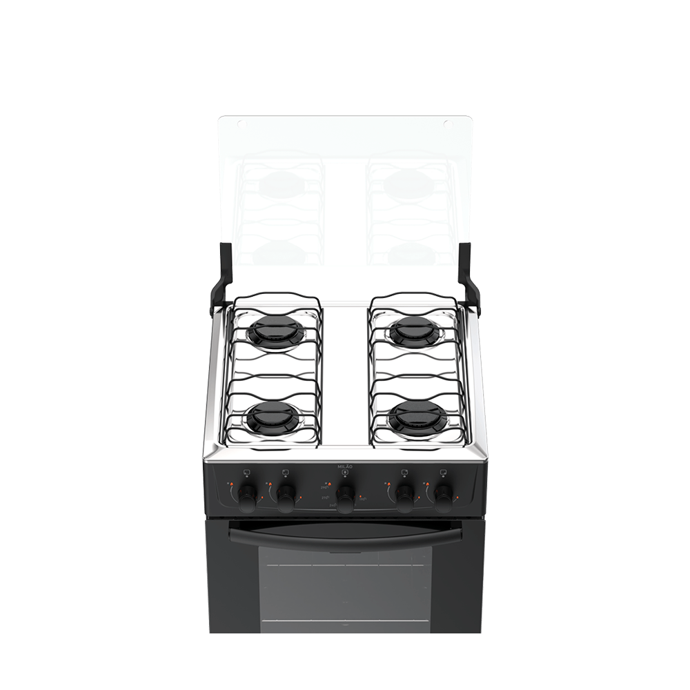 Fogão Milão 4B Preto Atlas