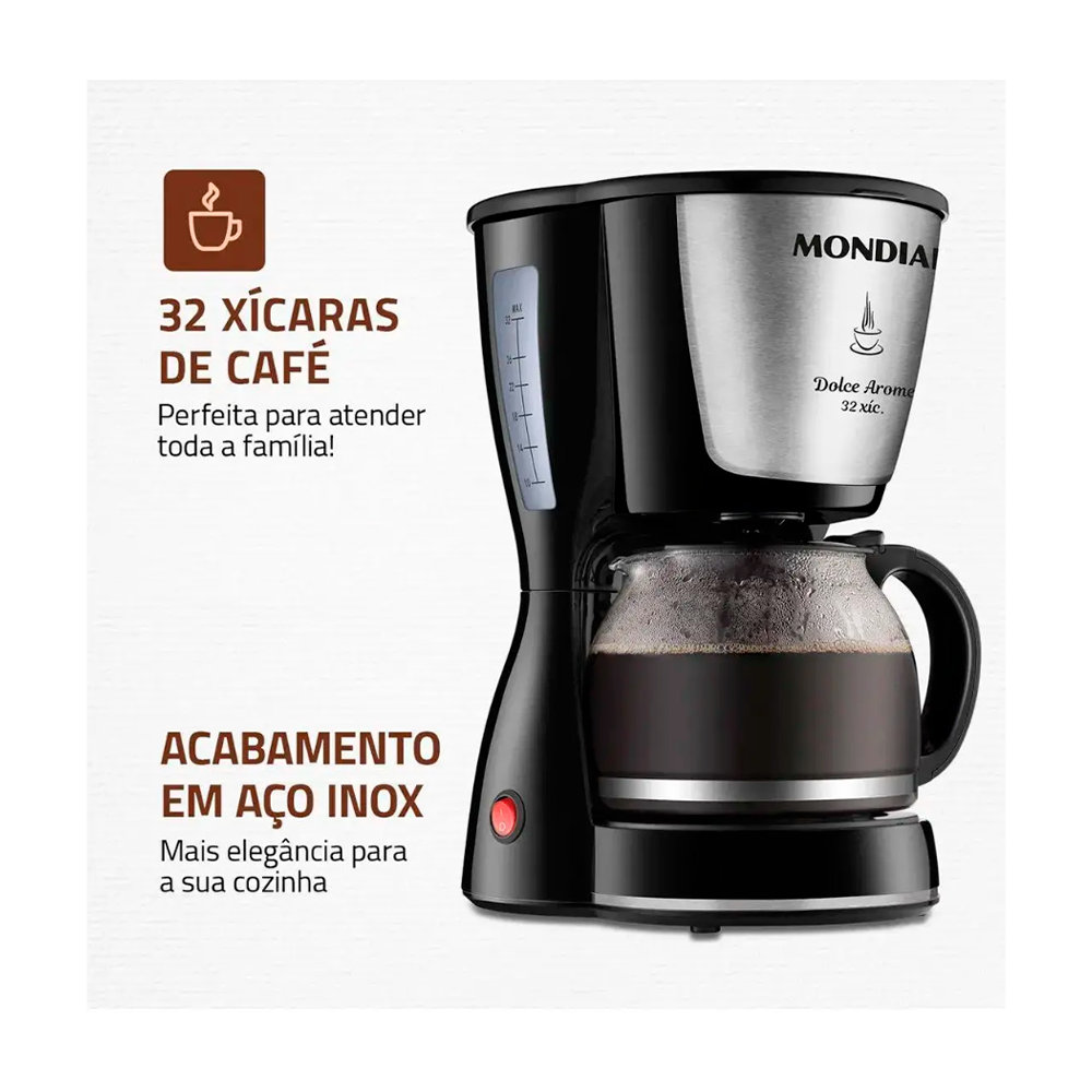 Cafeteira Dolce Arome C-32 32X 800W Preta/Inox Mondial