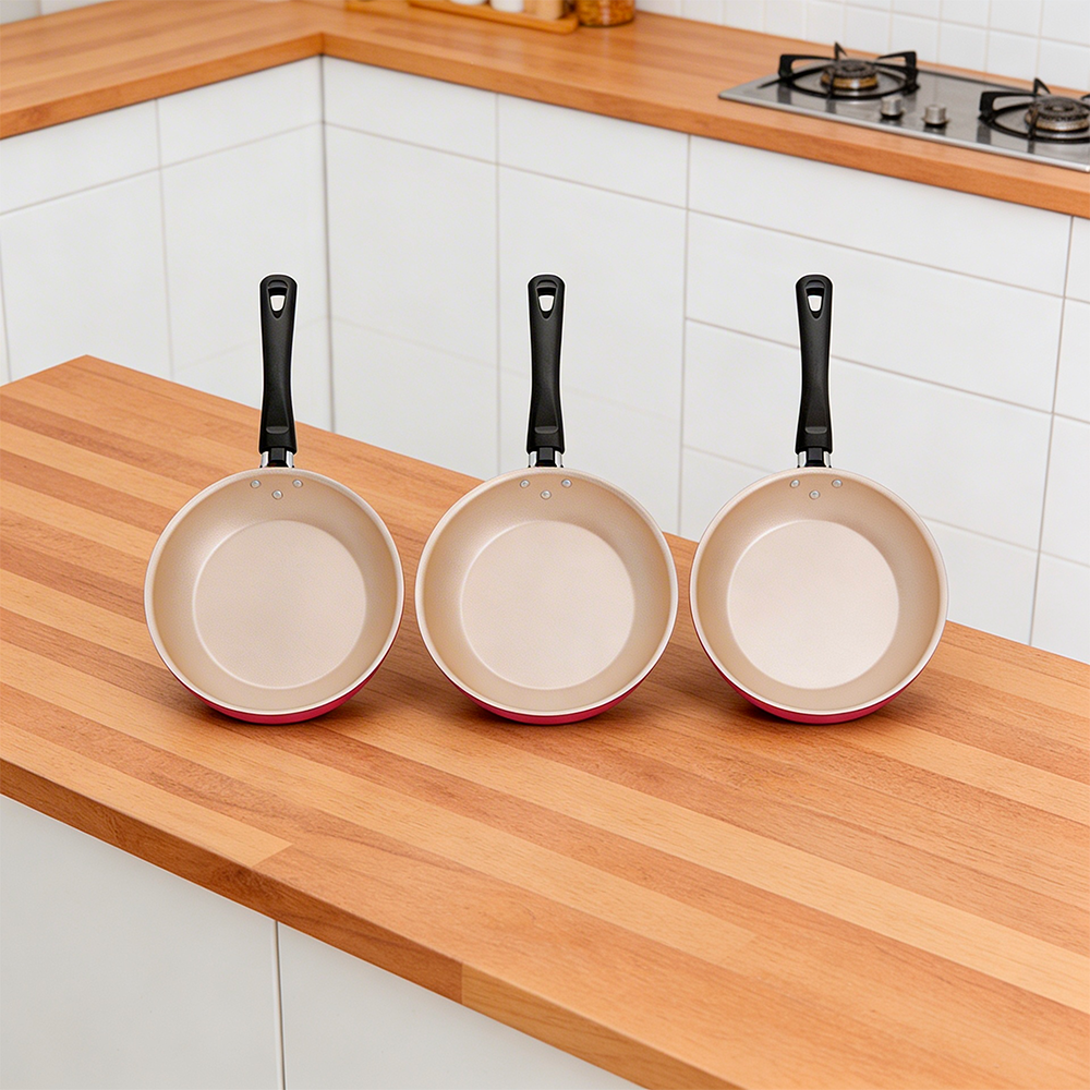 Kit Frigideira Francesa 18,20 e 22 000444 Cereja/Creme Única Luz