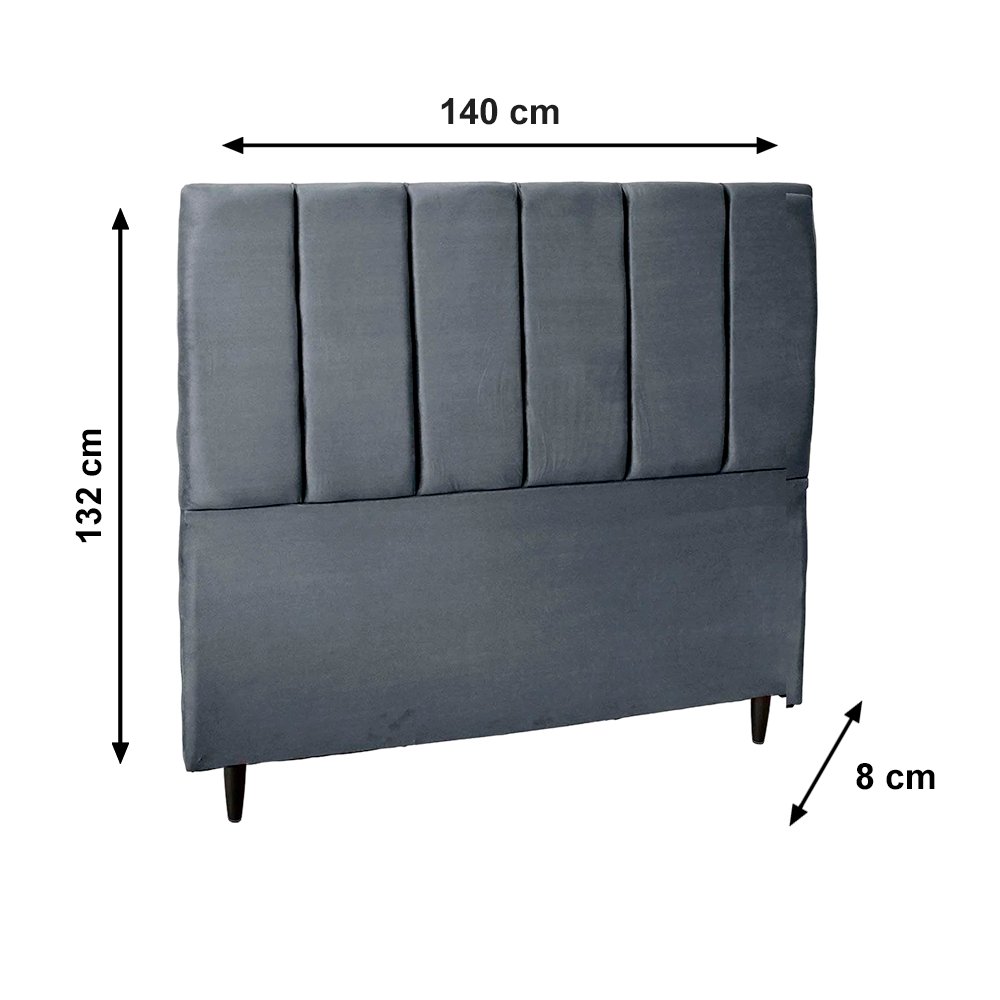 Cabeceira Rubi Queen SL Cinza Mega Estofados