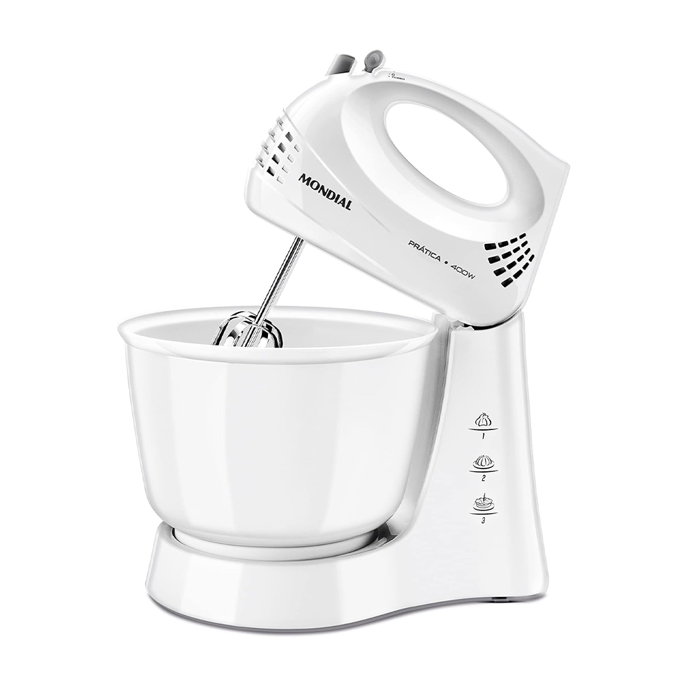 Batedeira 3V Pratica B-44  400W Branco Mondial