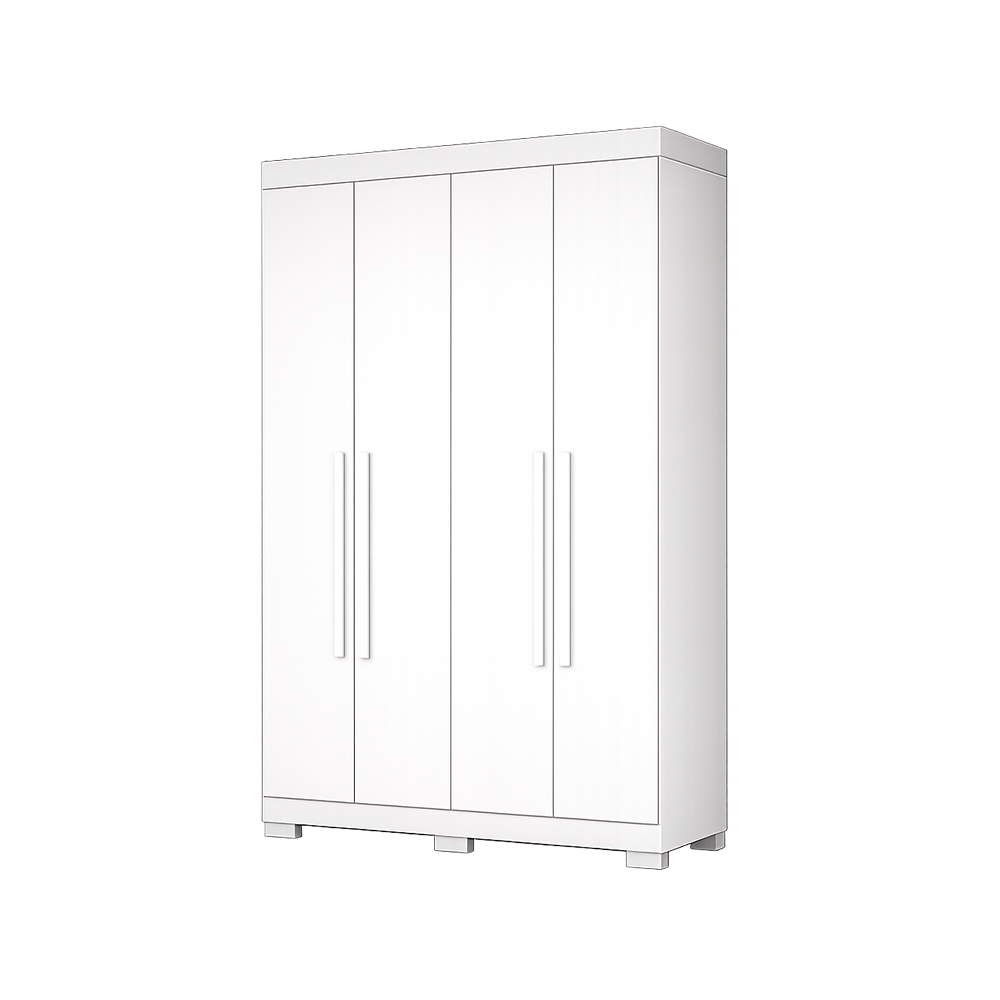 Roupeiro Noronha 4 Portas com Pés Branco Josan