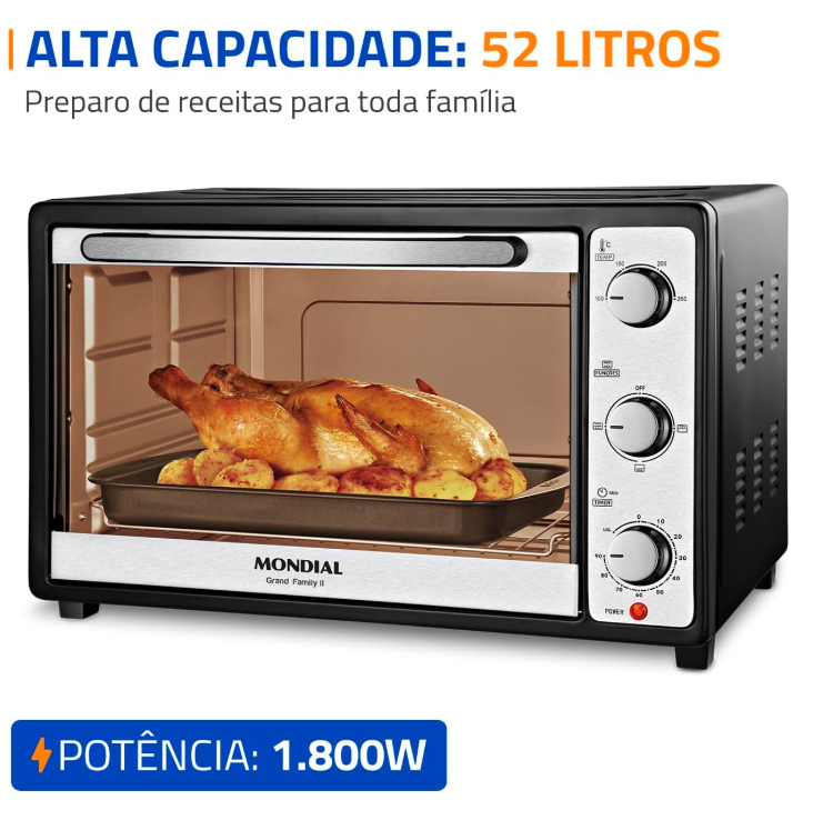 Forno Eletrico FR-52 220V Preto Mondial