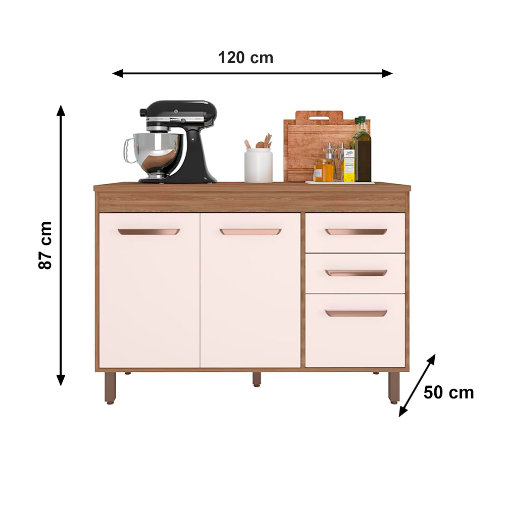 Balcão Malta/Barcelona Freijo/Off Acetinado Poliman