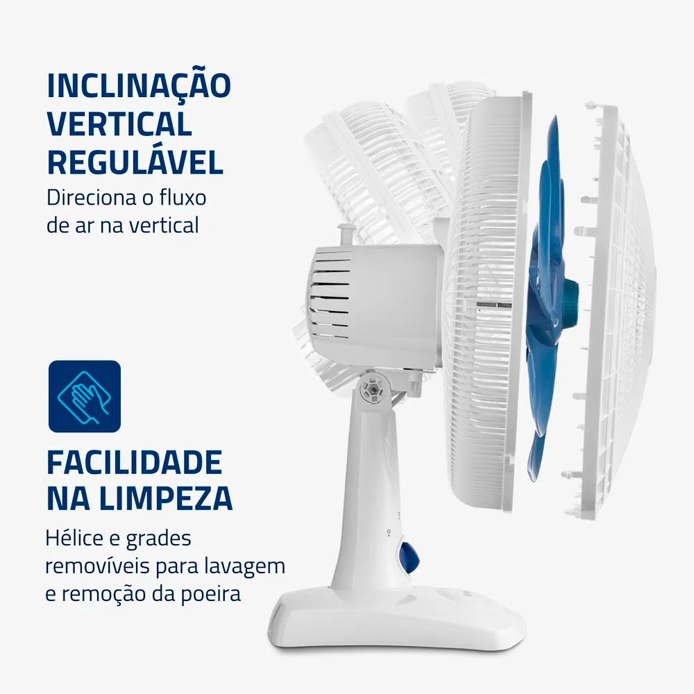 Ventilador 30CM VSP-30 Super Power Branco/Azul Mondial