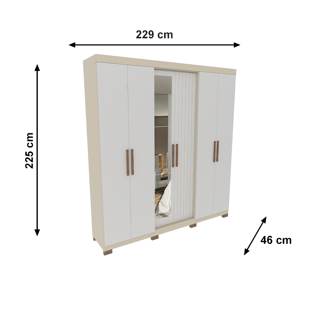 Roupeiro 6P Argos Plus Vt Branco Avelan