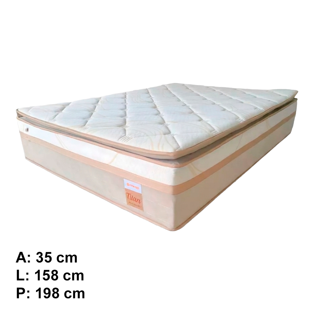 Colchão Titan com Pillow Molas Ensacadas 158x35 Titanio 