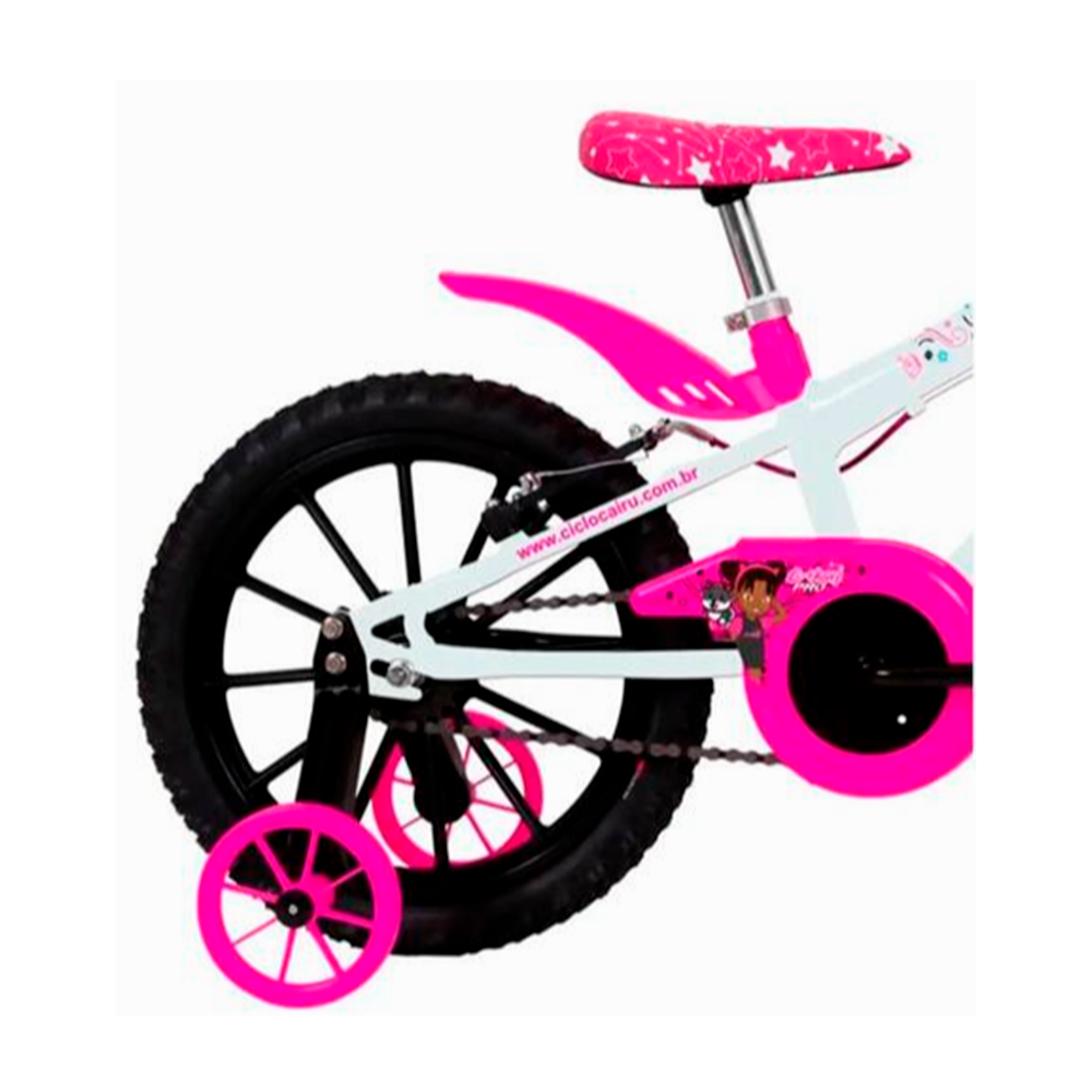 Bicicleta Aro 16 Mtb Abs Branco/Pink Ciclo Cairu