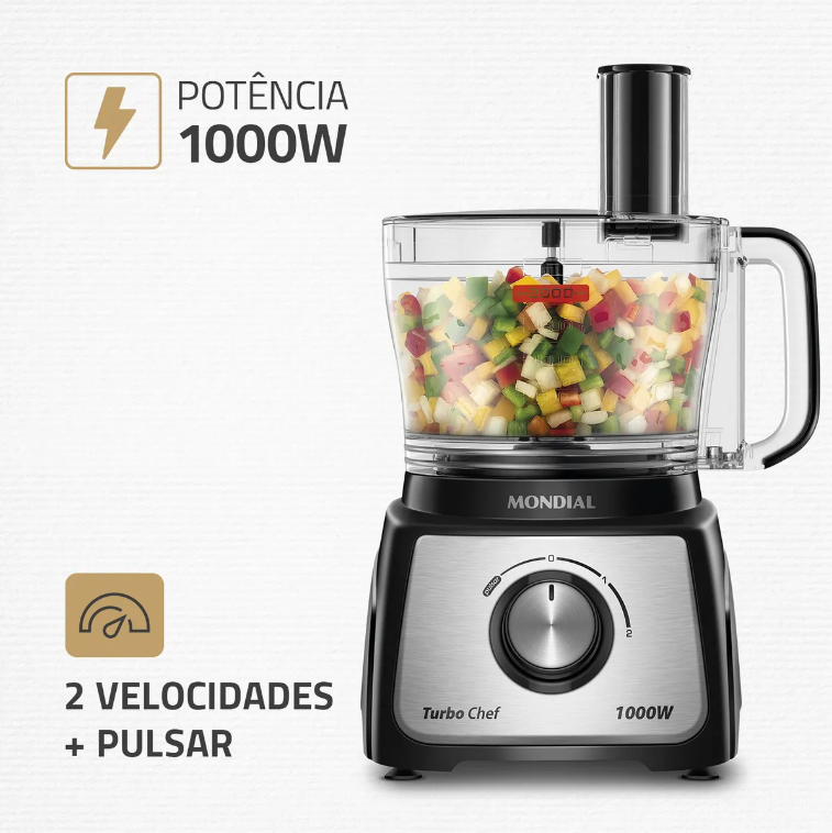 Multiprocessador 2V MPN-01 1000W Preto Mondial