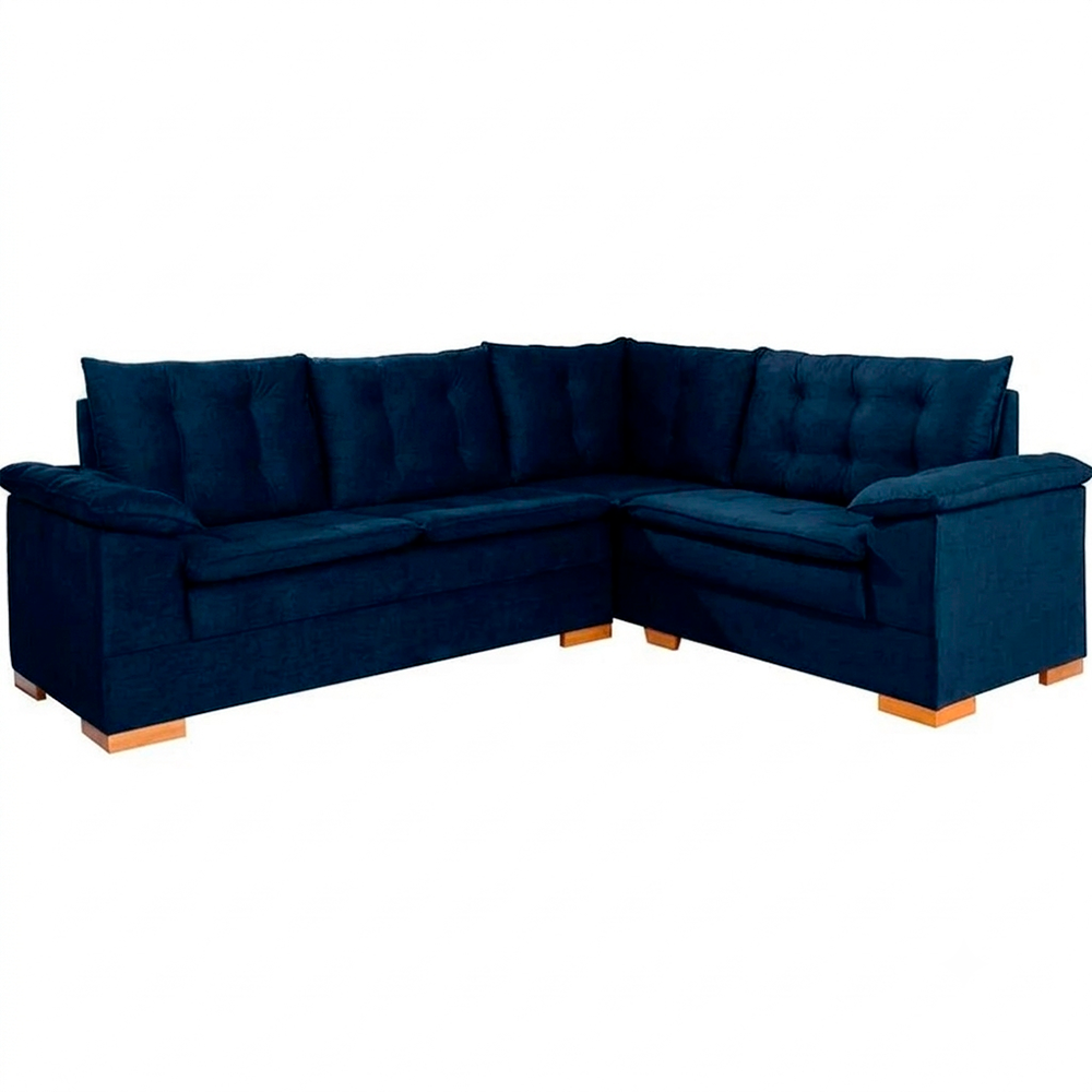 Sofá de Canto Ideale T07 Veludo Azul Navy  JW Estofados