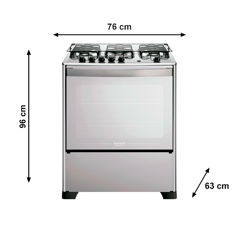 Fogão 5B Magister Tripla Chama Inox Style Dako/Atlas
