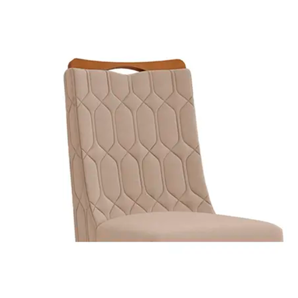 Conjunto Cadeira Bia Cedro/Veludo Kraft DJ MOVEIS