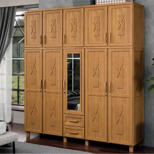 Roupeiro Dallas SUP 5P Pequenas 4P Grandes C APLIQUE 1P ESP Puxador Carvalho Acetinado Tozetto