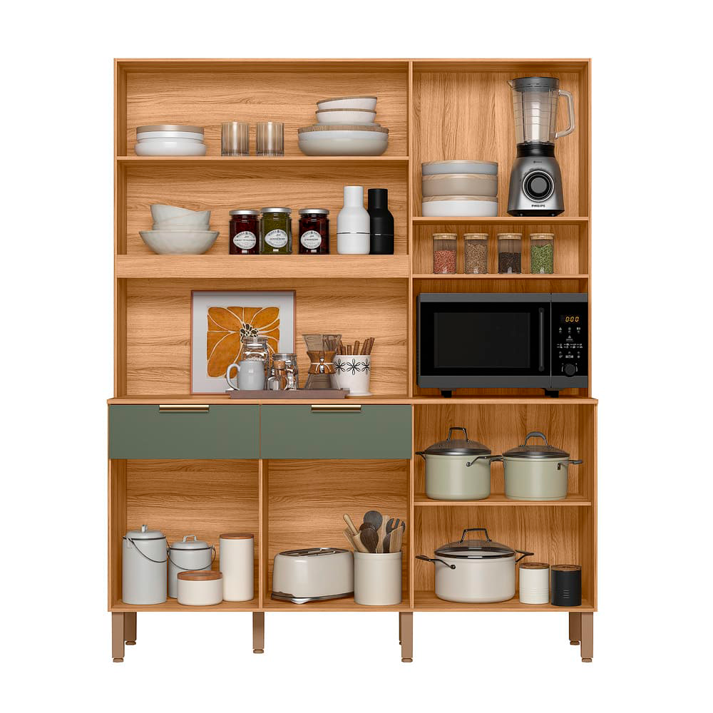 Kit Cozinha Tropical Freijo/Fendy/Ripado Freijo PTA FECHADA Nicioli