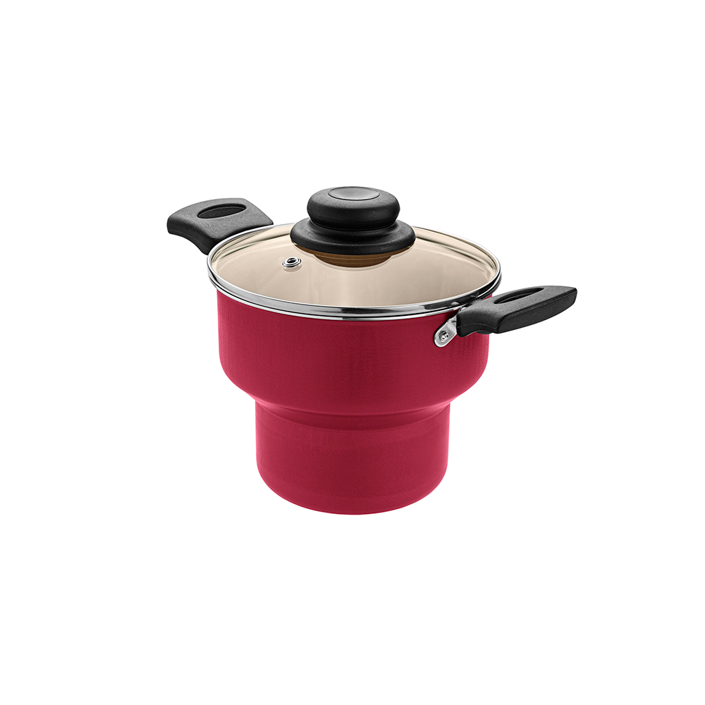 Cuscuzeira AA 16/000904 com Tampa de Vidro Cereja/Creme Única Luz