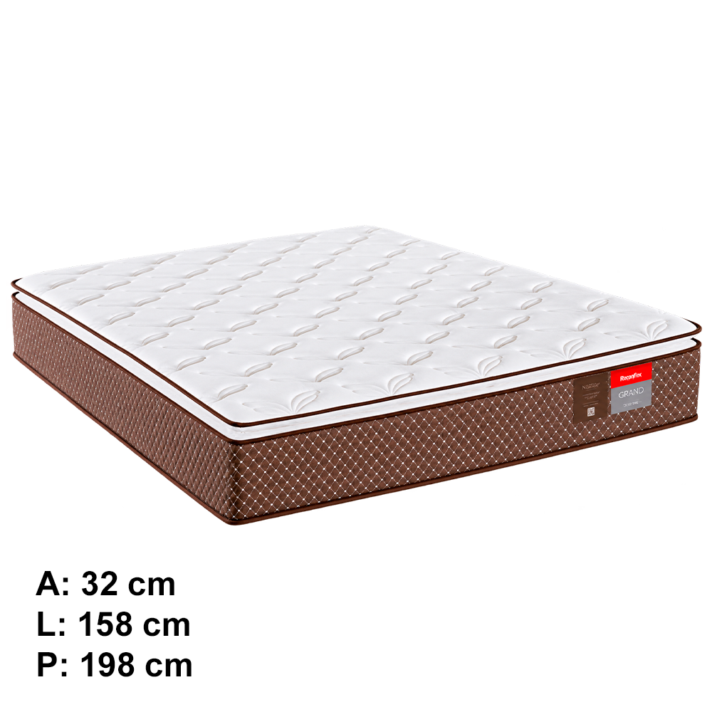 Colchão Queen Evolution Pillow Top Molas Ensacadas 158x198x32 Reconflex