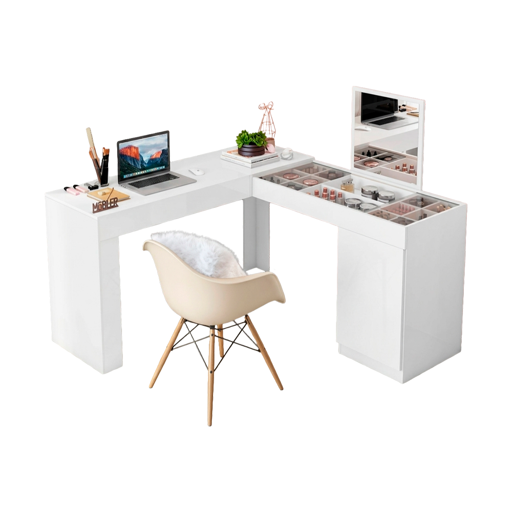 Escrivaninha Canto Pente Star 511 Branco Fosco Mobler
