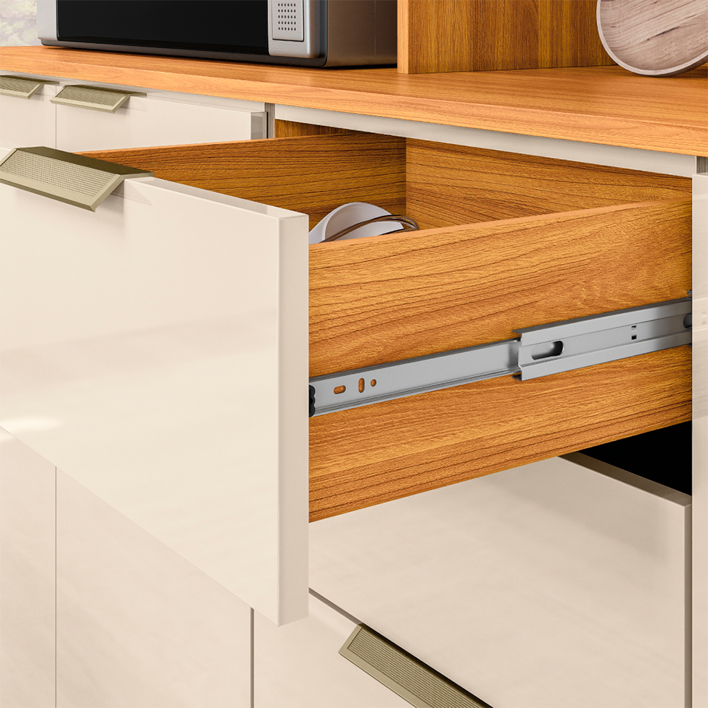 Cozinha Compacta 10 Portas 2 Gavetas Amora Cinamomo/Off White Demobile
