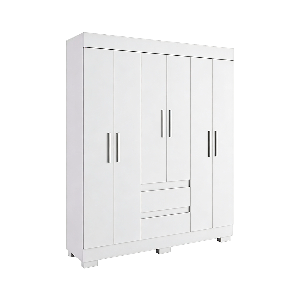 Roupeiro Maya 6 Portas MDP Branco ACP Moveis